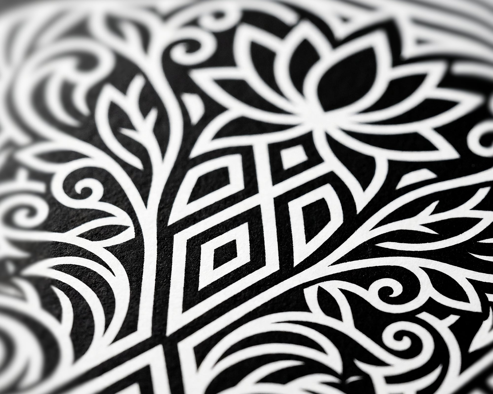 LOTUS | Modern Minimalist Abstract Op Art | B&W | 8K - 32K