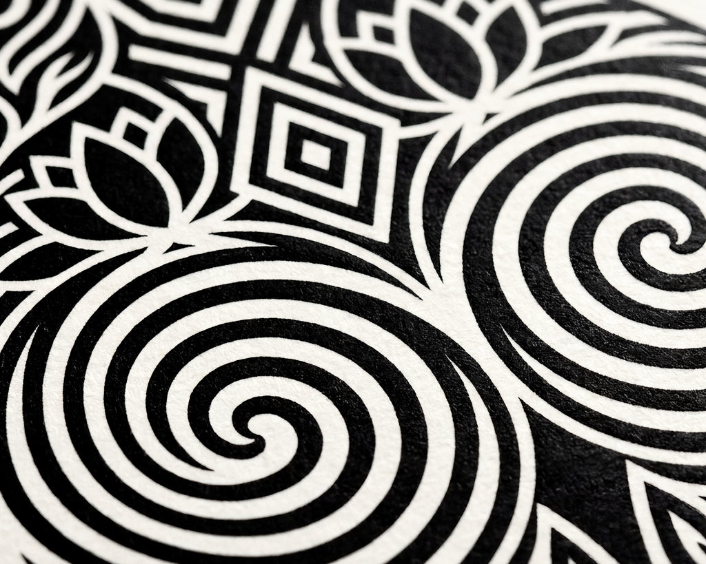 LOTUS | Modern Minimalist Abstract Op Art | B&W | 8K - 32K