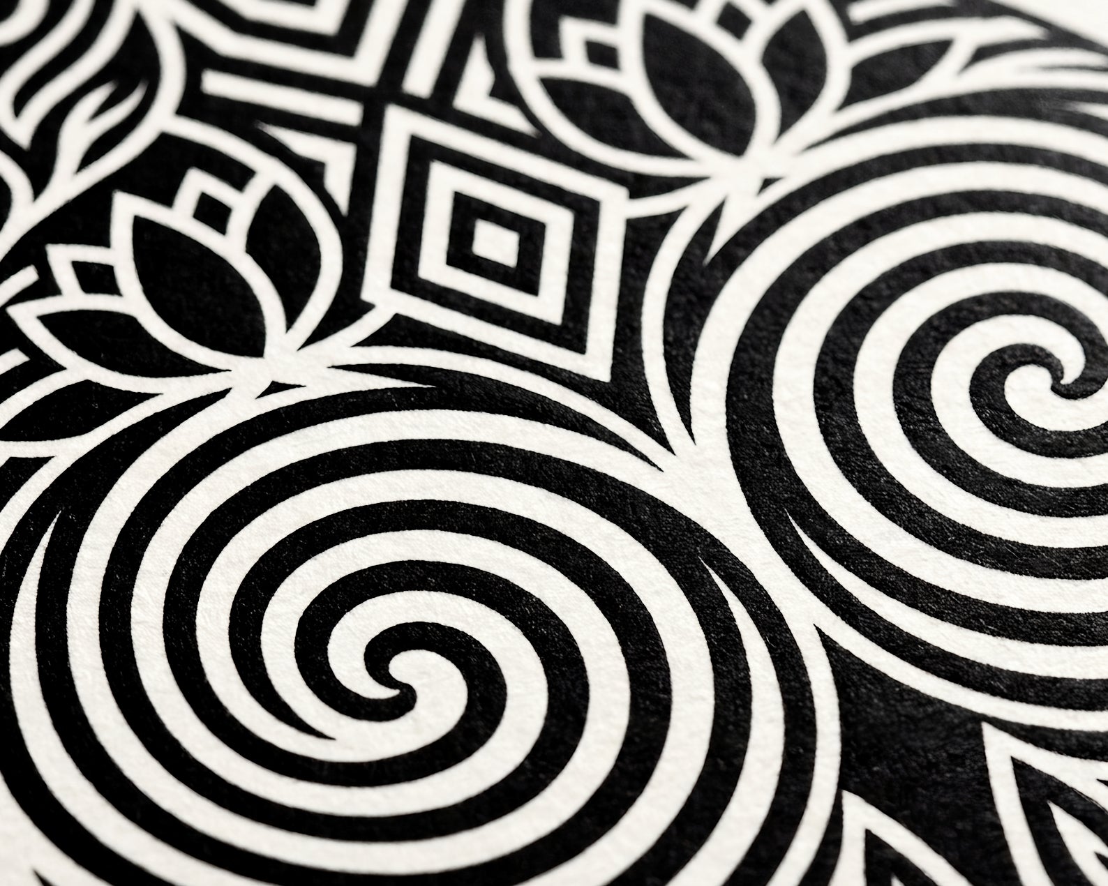 LOTUS | Modern Minimalist Abstract Op Art | B&W | 8K - 32K