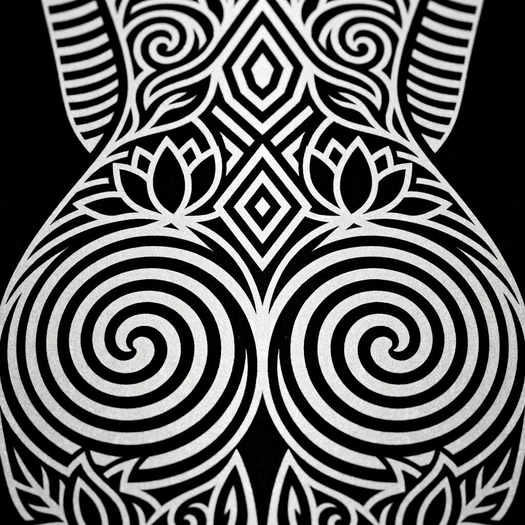 LOTUS | Modern Minimalist Abstract Op Art | B&W | 8K - 32K