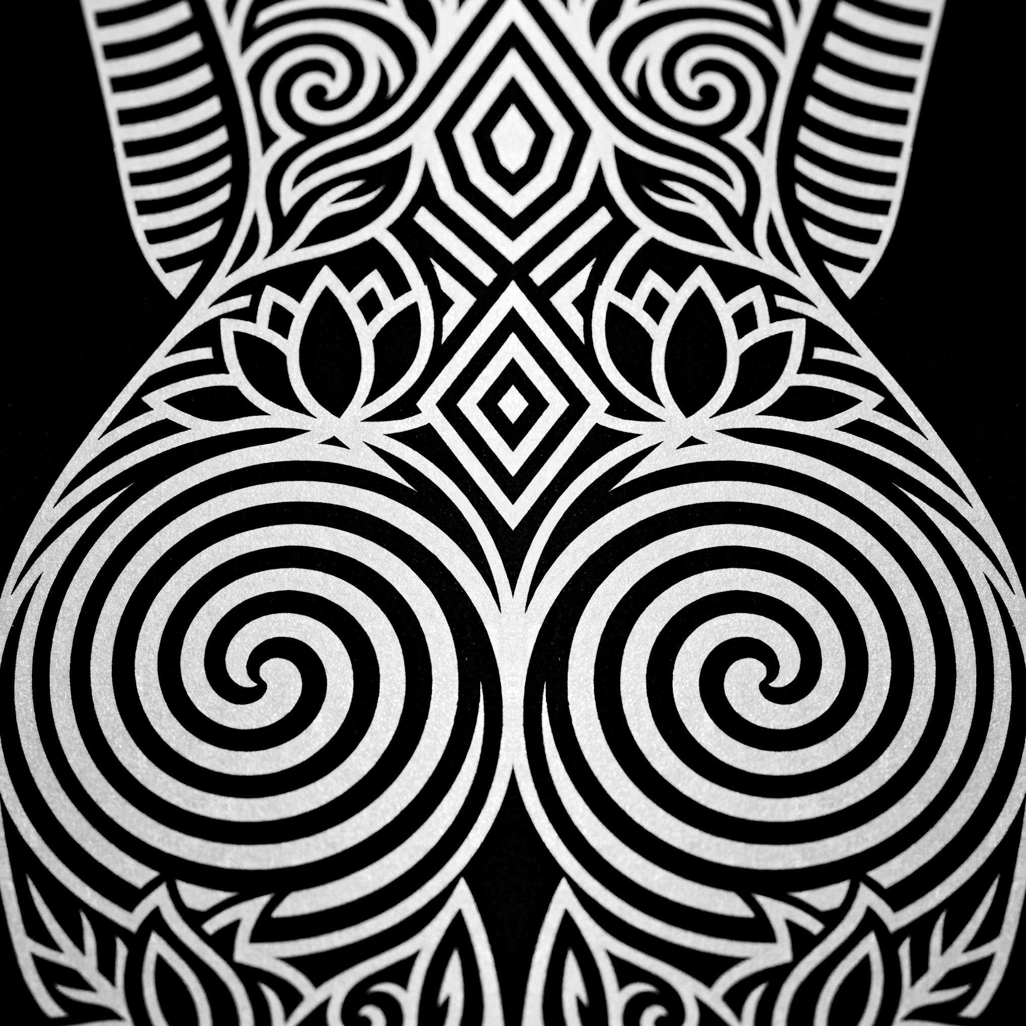 LOTUS | Modern Minimalist Abstract Op Art | B&W | 8K - 32K