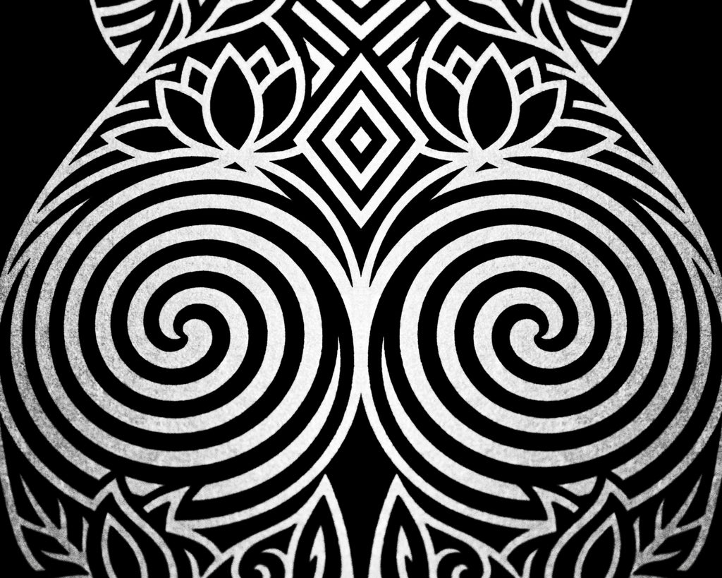 LOTUS | Modern Minimalist Abstract Op Art | B&W | 8K - 32K