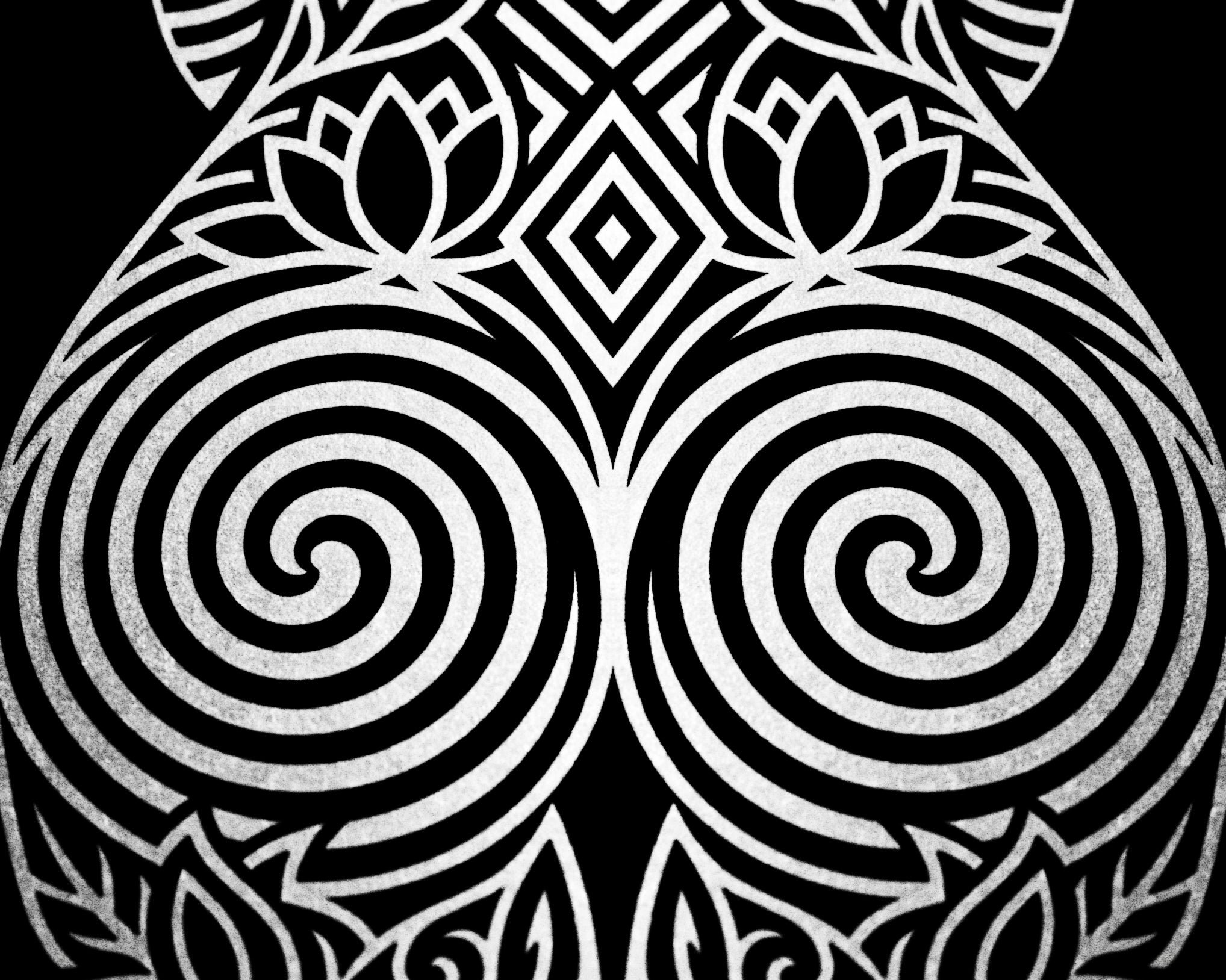 LOTUS | Modern Minimalist Abstract Op Art | B&W | 8K - 32K