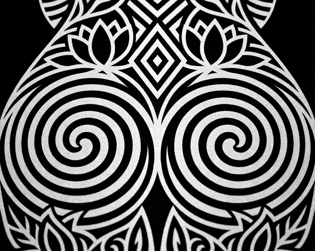 LOTUS | Modern Minimalist Abstract Op Art | B&W | 8K - 32K