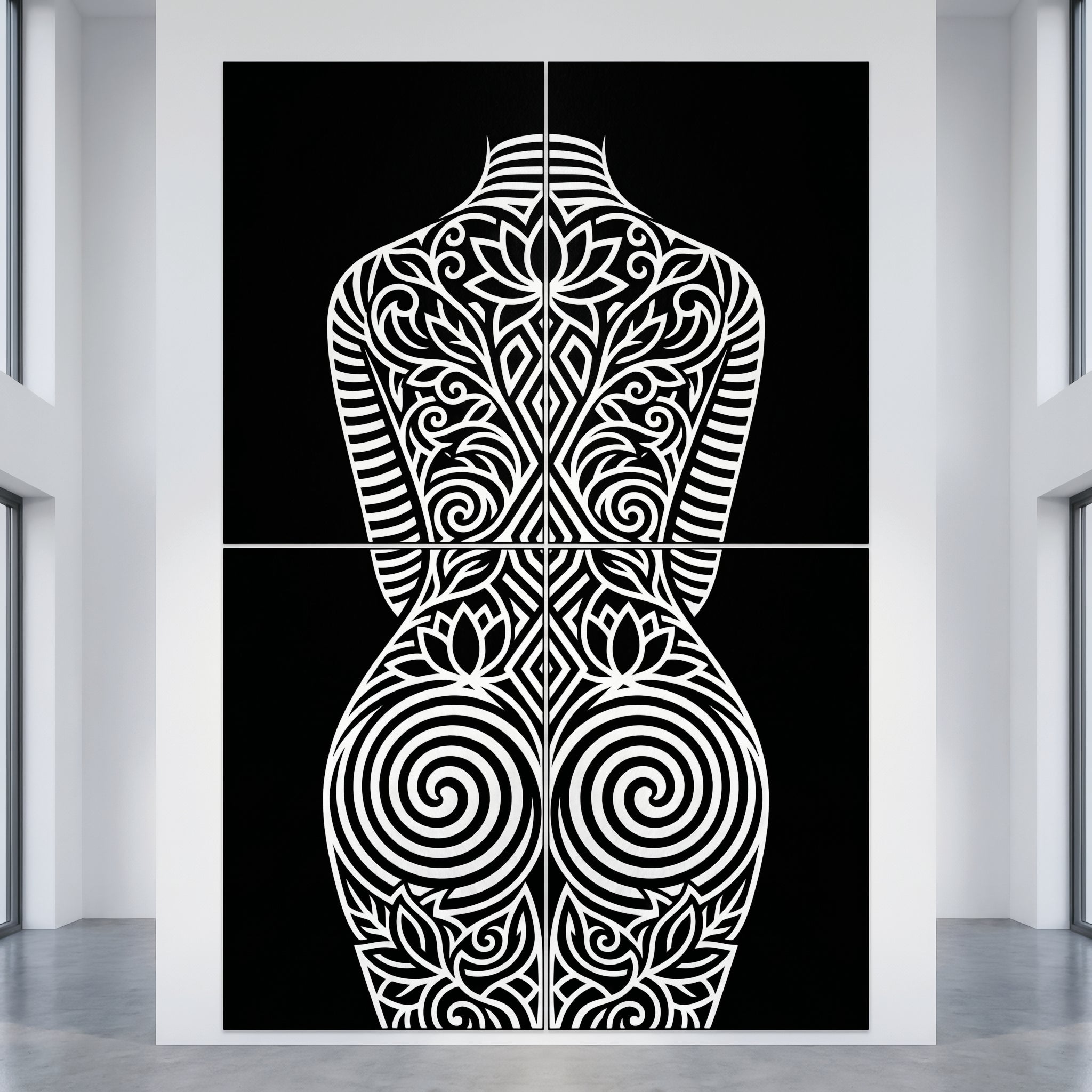 LOTUS | Minimalist Female Figure Botanical Wall Art | Luxury Multi-Print Op Art