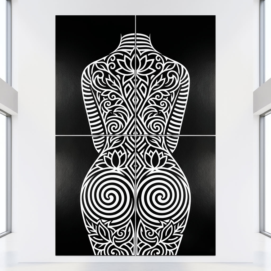 LOTUS | Minimalist Female Figure Botanical Wall Art | Luxury Multi-Print Op Art