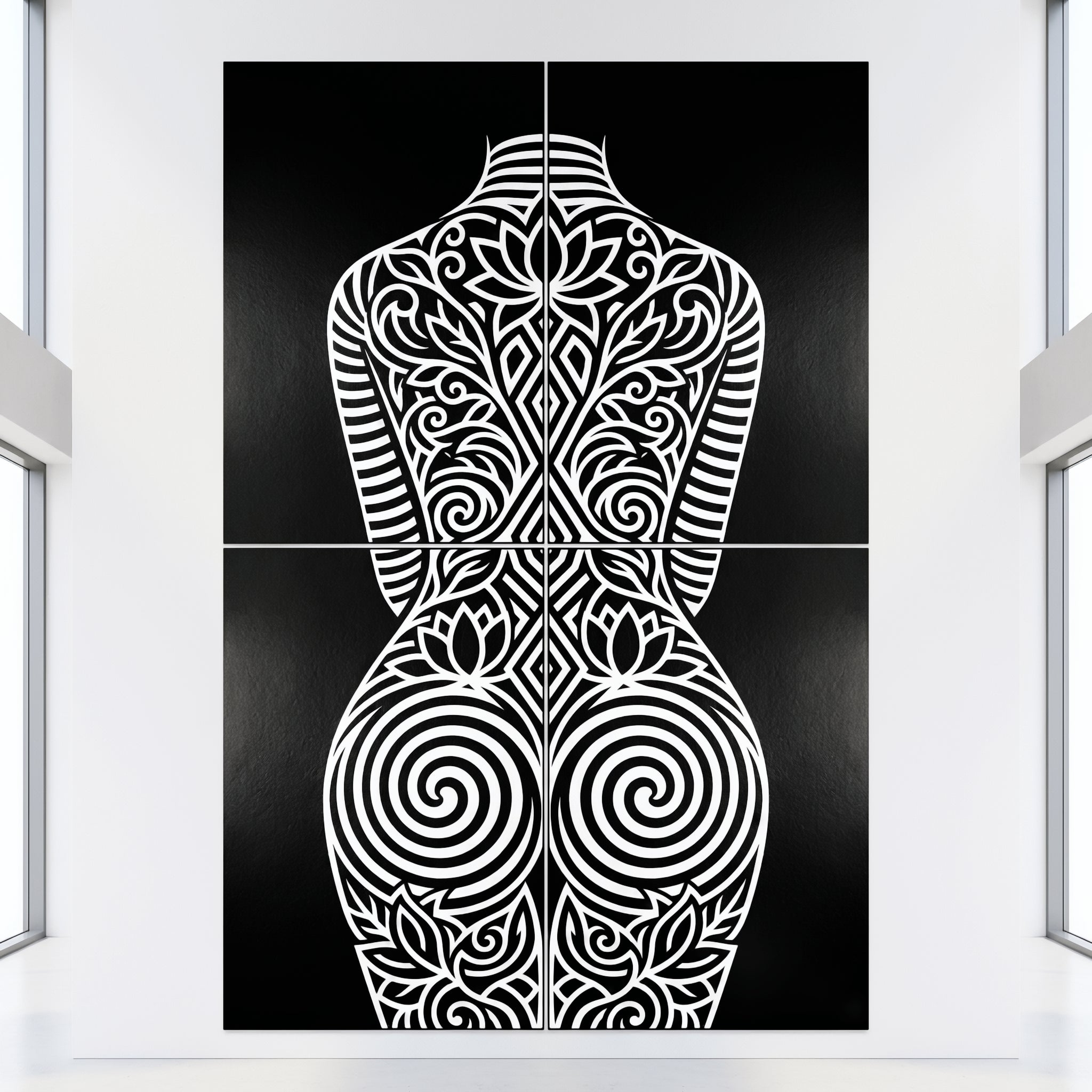 LOTUS | Minimalist Female Figure Botanical Wall Art | Luxury Multi-Print Op Art