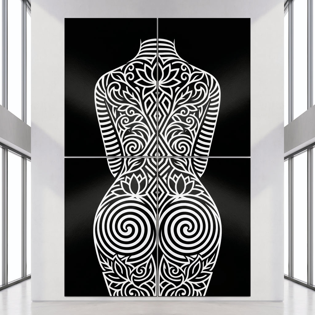 LOTUS | Minimalist Female Figure Botanical Wall Art | Luxury Multi-Print Op Art