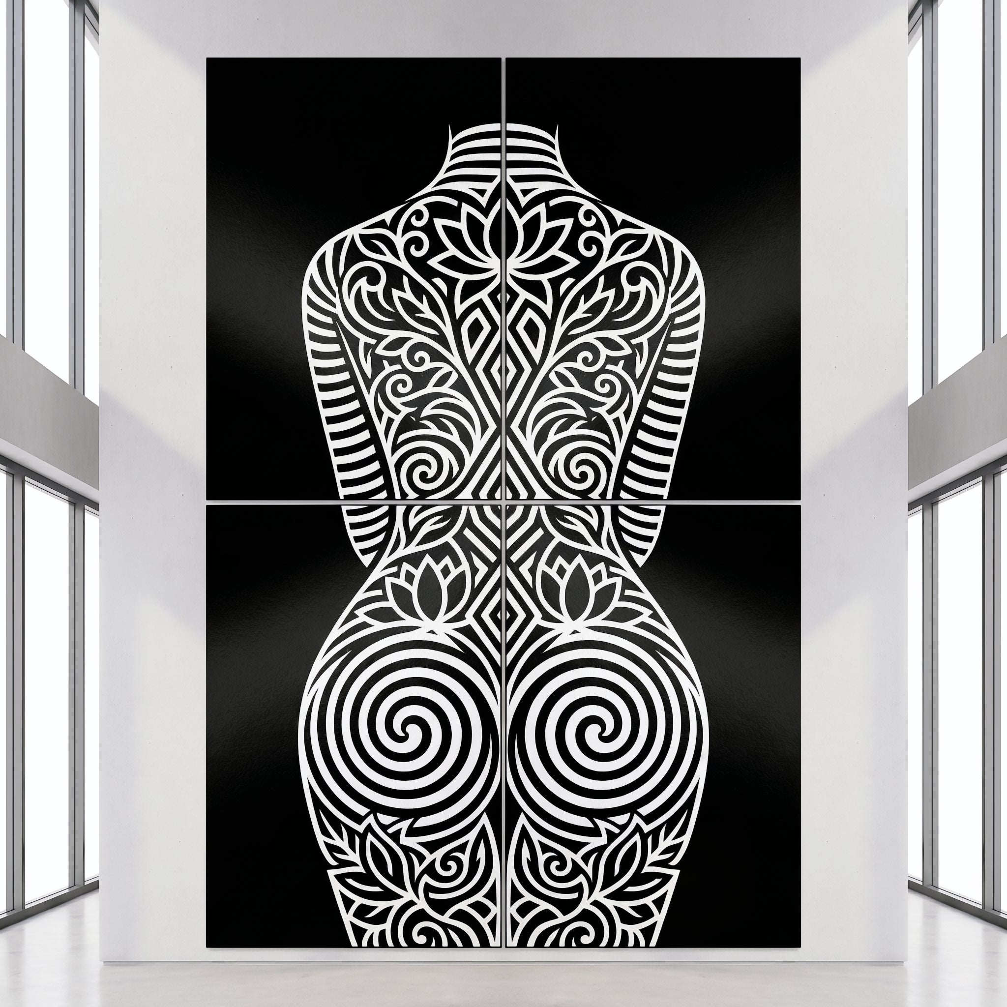 LOTUS | Minimalist Female Figure Botanical Wall Art | Luxury Multi-Print Op Art