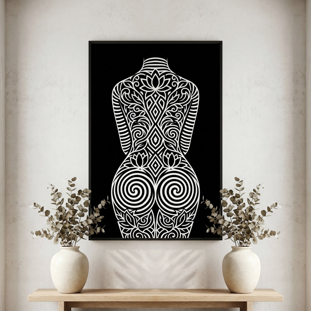 LOTUS | Minimalist Botanical Figurative Op Art | Luxury Wall Art Print