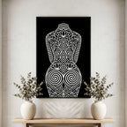 LOTUS | Minimalist Botanical Figurative Op Art | Luxury Wall Art Print