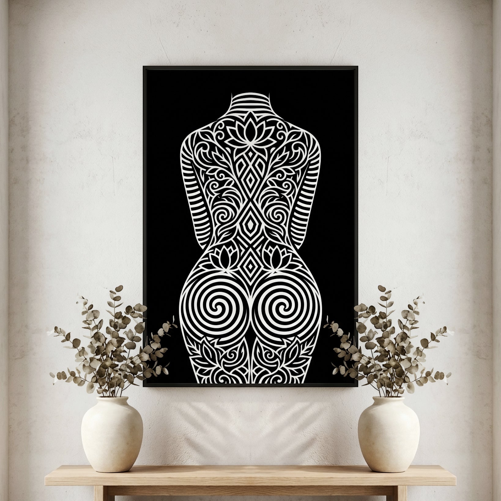 LOTUS | Minimalist Botanical Figurative Op Art | Luxury Wall Art Print