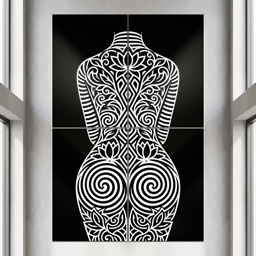 LOTUS | Minimalist Female Figure Botanical Wall Art | Luxury Multi-Print Op Art
