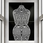LOTUS | Minimalist Female Figure Botanical Wall Art | Luxury Multi-Print Op Art
