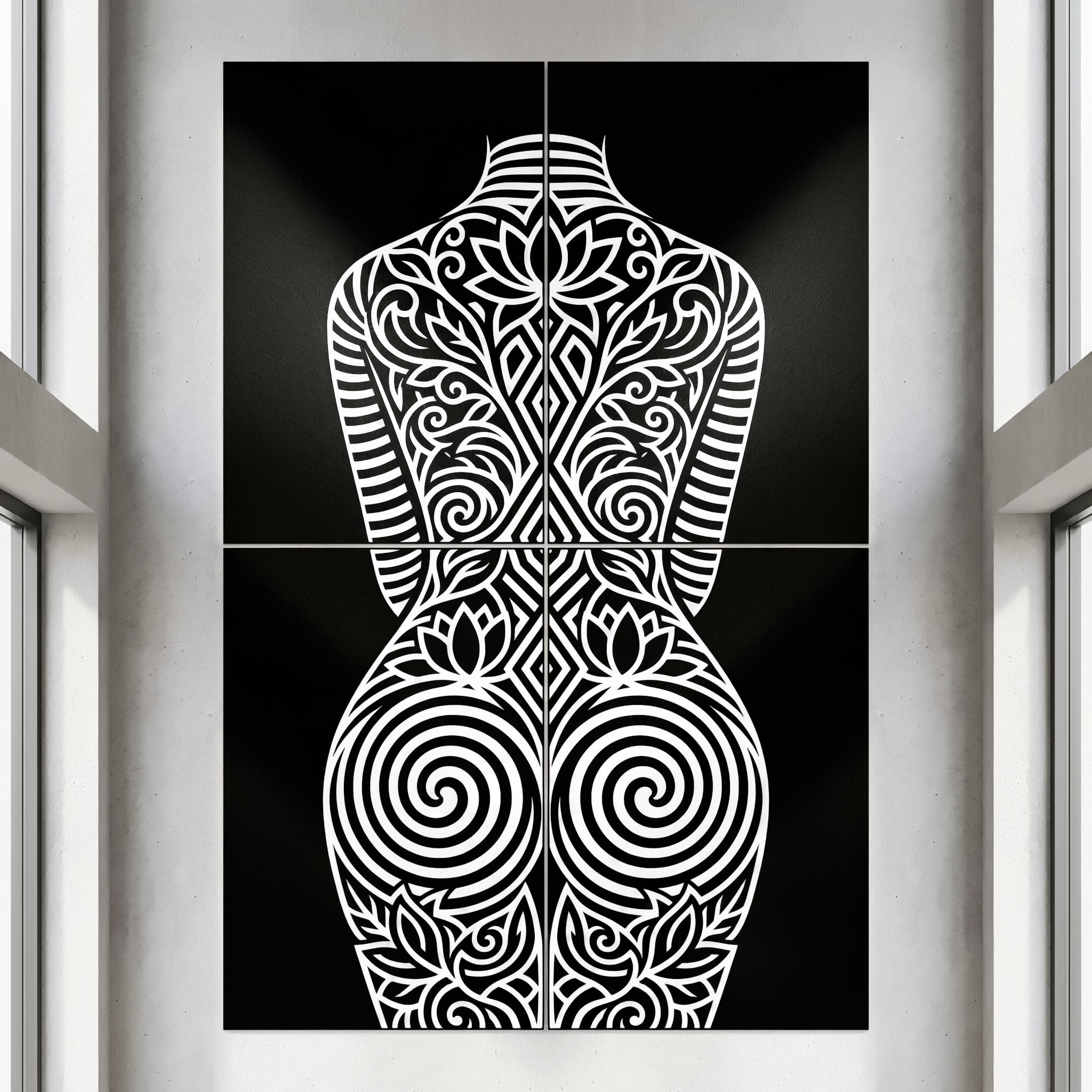 LOTUS | Minimalist Female Figure Botanical Wall Art | Luxury Multi-Print Op Art