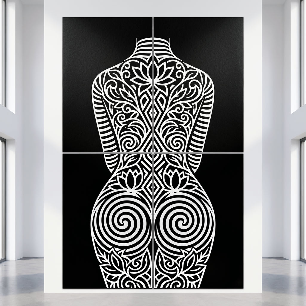 LOTUS | Minimalist Female Figure Botanical Wall Art | Luxury Multi-Print Op Art