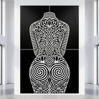 LOTUS | Minimalist Female Figure Botanical Wall Art | Luxury Multi-Print Op Art