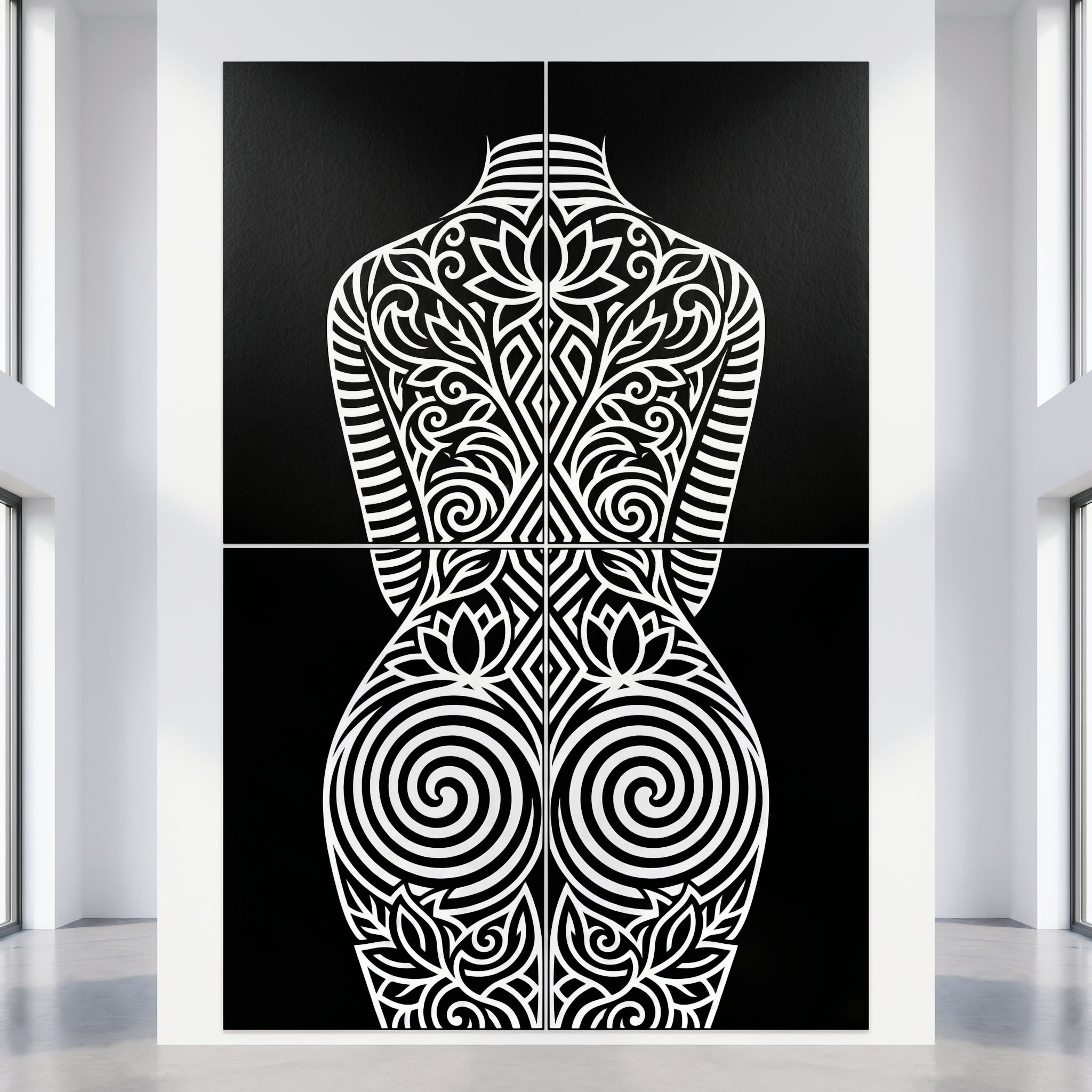 LOTUS | Minimalist Female Figure Botanical Wall Art | Luxury Multi-Print Op Art