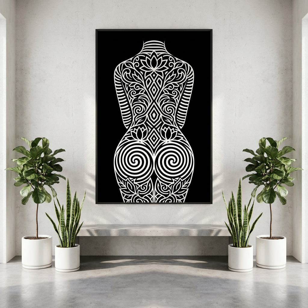 LOTUS | Minimalist Botanical Figurative Op Art | Luxury Wall Art Print