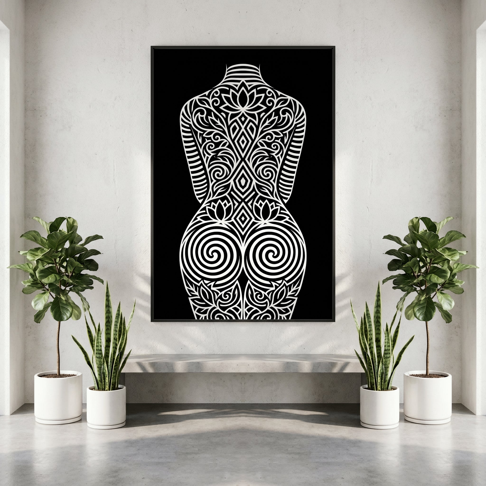 LOTUS | Minimalist Botanical Figurative Op Art | Luxury Wall Art Print