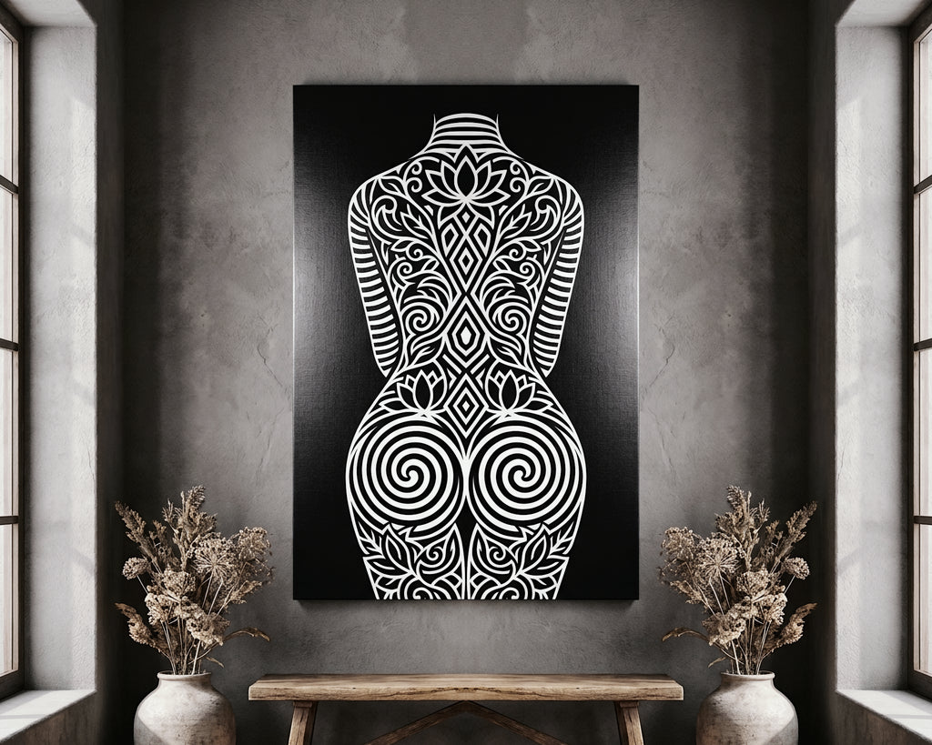 LOTUS | Modern Minimalist Abstract Op Art | B&W | 8K - 32K