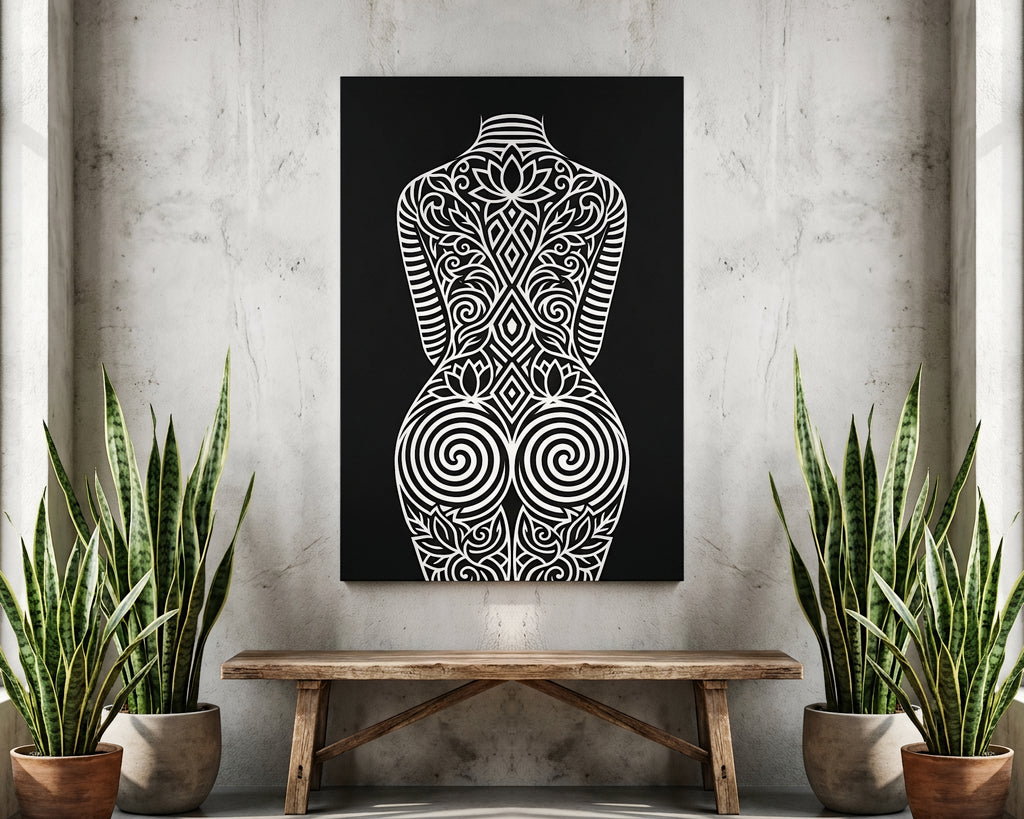 LOTUS | Minimalist Botanical Figurative Op Art | Luxury Wall Art Print