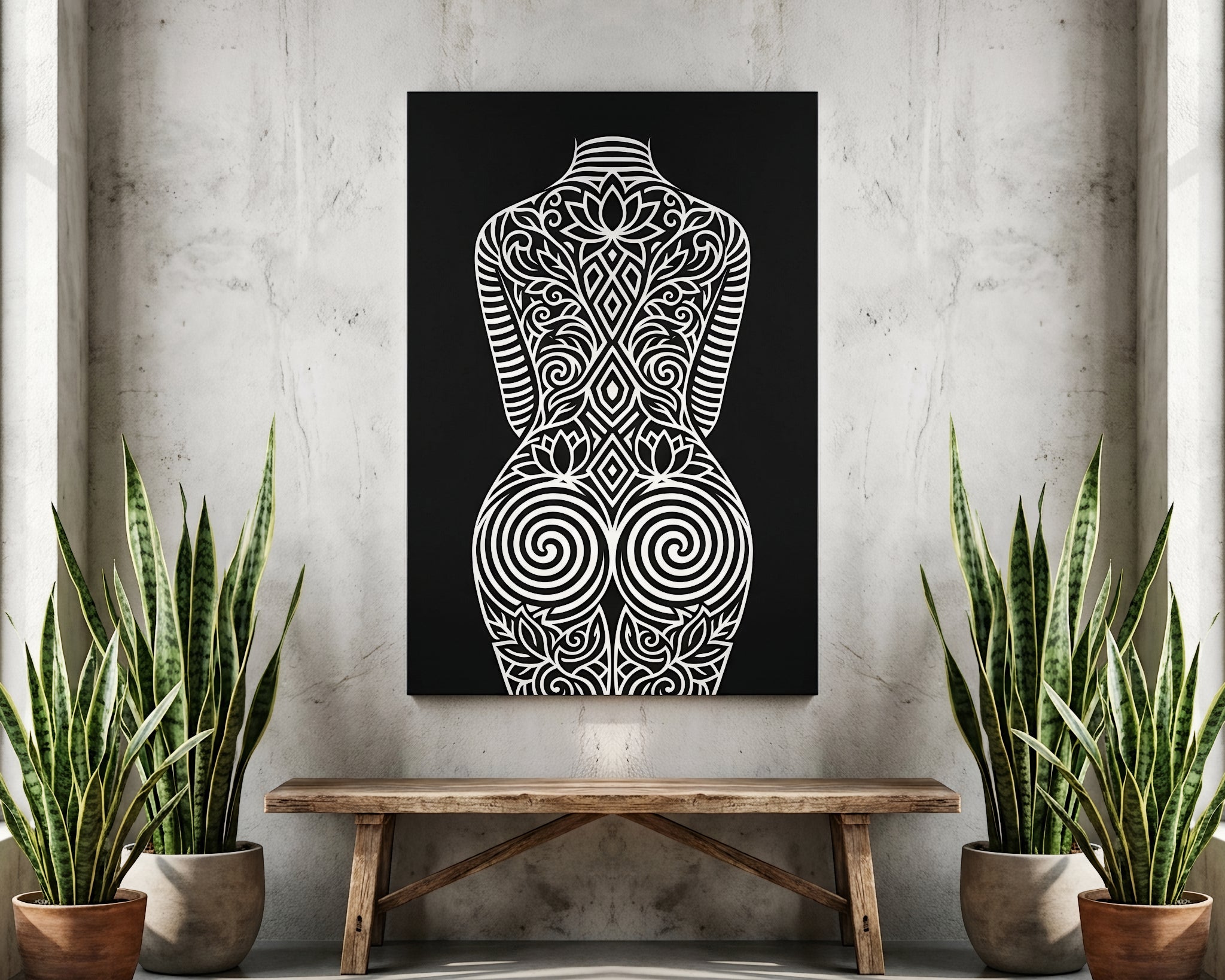 LOTUS | Minimalist Botanical Figurative Op Art | Luxury Wall Art Print