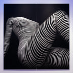 LOUNGE | Reclining Minimalist Female Silhouette Op Art | Luxury Multi-Print Wall Art | 1-Of-1