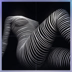 LOUNGE | Reclining Minimalist Female Silhouette Op Art | Luxury Multi-Print Wall Art | 1-Of-1