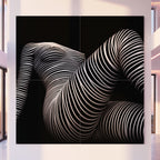 LOUNGE | Reclining Minimalist Female Silhouette Op Art | Luxury Multi-Print Wall Art | 1-Of-1