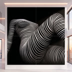 LOUNGE | Reclining Minimalist Female Silhouette Op Art | Luxury Multi-Print Wall Art | 1-Of-1