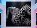 LOUNGE | Reclining Minimalist Female Silhouette Op Art | Luxury Multi-Print Wall Art | 1-Of-1