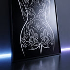NEO | Minimalist Abstract Gothic Female Figure Wall Art Print | Luxury Wall Decor Op Art