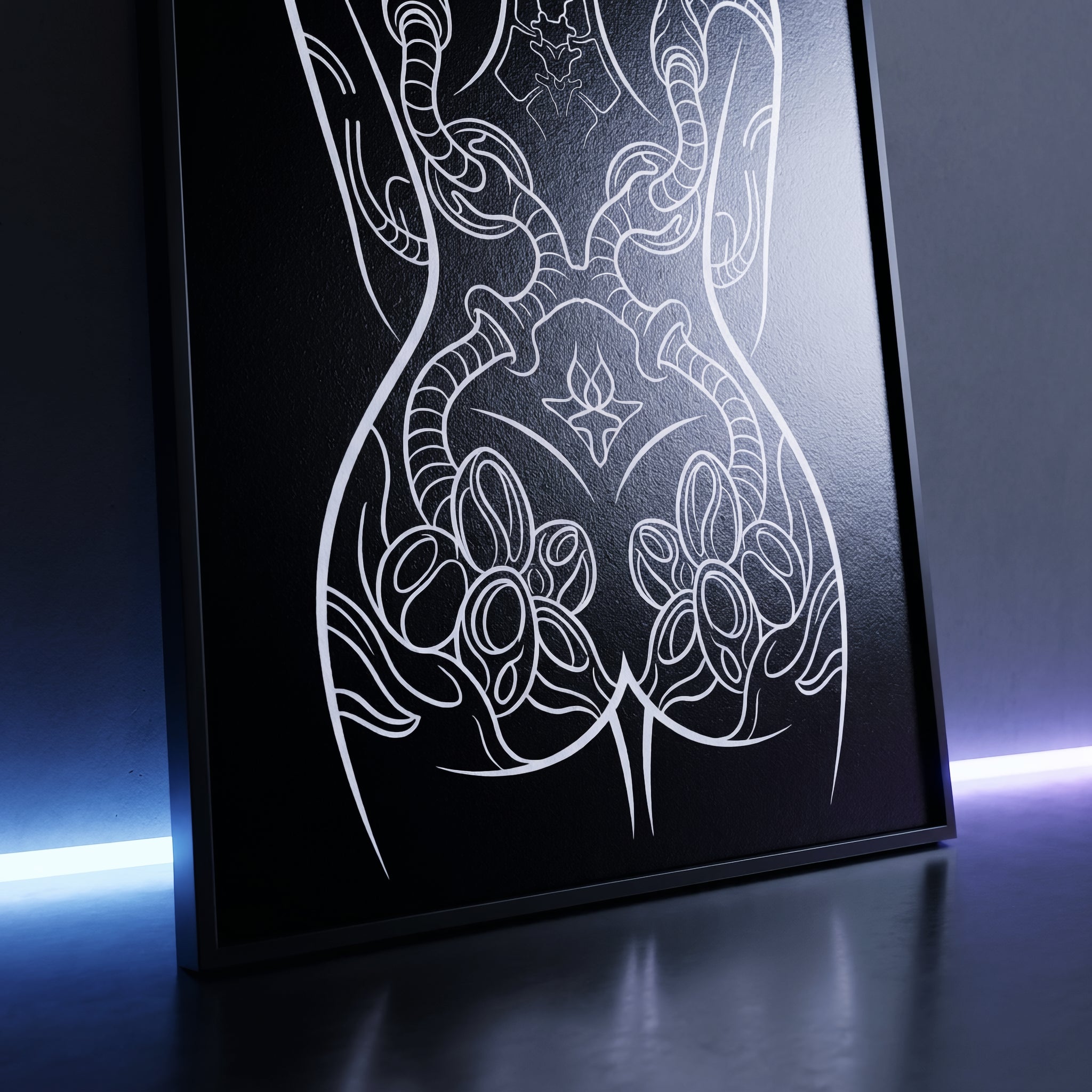 NEO | Minimalist Abstract Gothic Female Figure Wall Art Print | Luxury Wall Decor Op Art