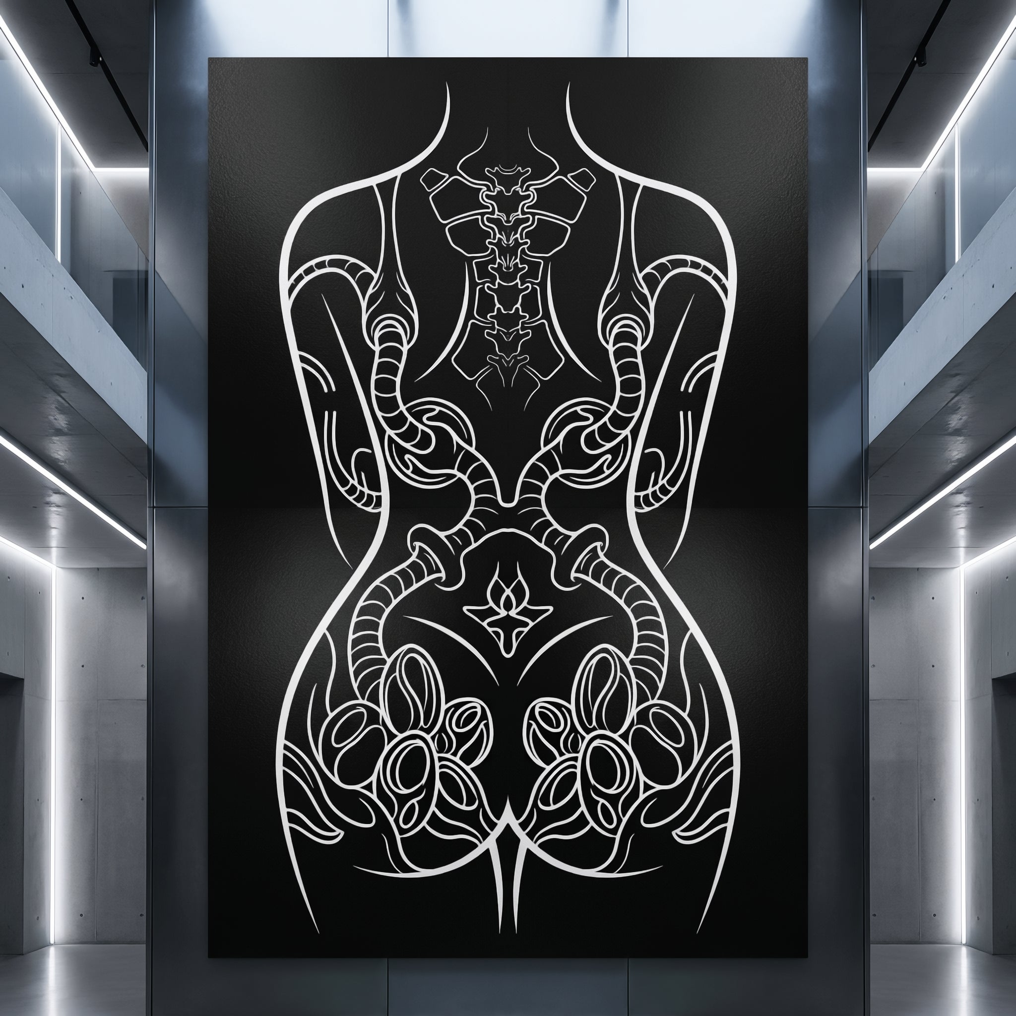 NEO | Minimalist Gothic Female Body Op Art | Multi-Print Luxury Wall Art