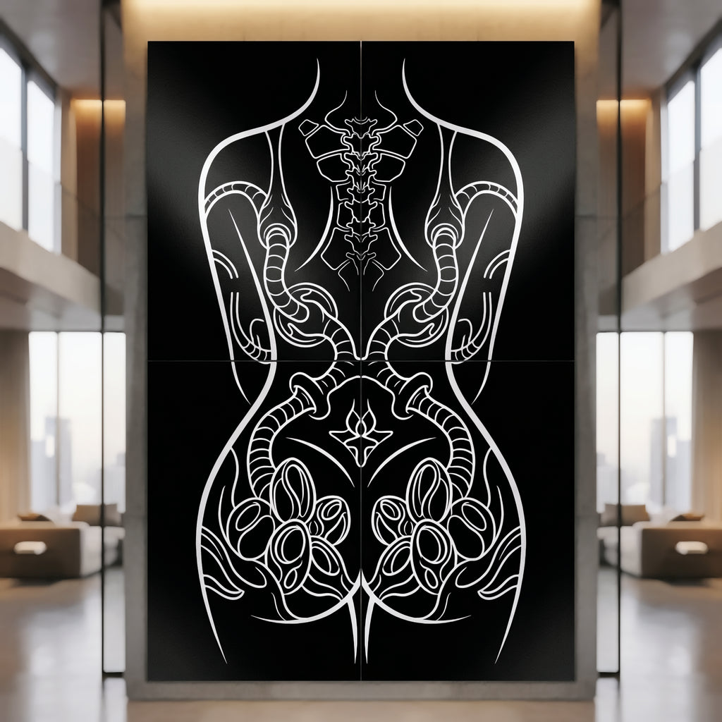 NEO | Minimalist Gothic Female Body Op Art | Multi-Print Luxury Wall Art