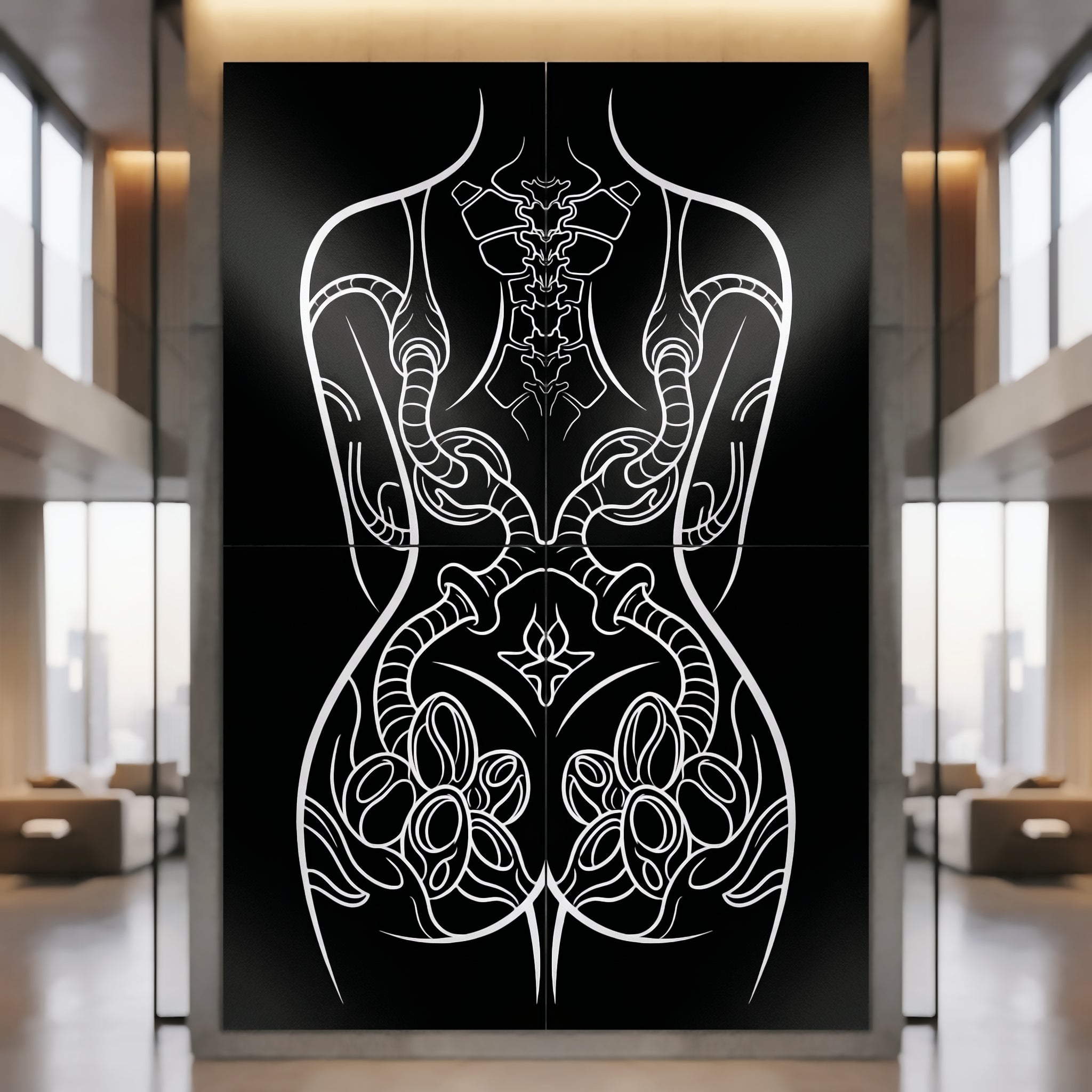 NEO | Minimalist Gothic Female Body Op Art | Multi-Print Luxury Wall Art