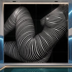 OLYMPIA | Hypnotic Reclined Female Op Art | Luxury Multi-Print Wall Art | 1-Of-1