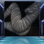 OLYMPIA | Hypnotic Reclined Female Op Art | Luxury Multi-Print Wall Art | 1-Of-1