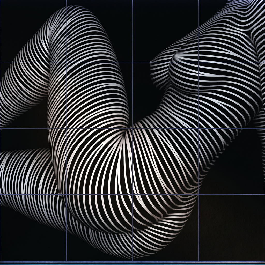 OLYMPIA | Hypnotic Reclined Female Op Art | Luxury Multi-Print Wall Art | 1-Of-1