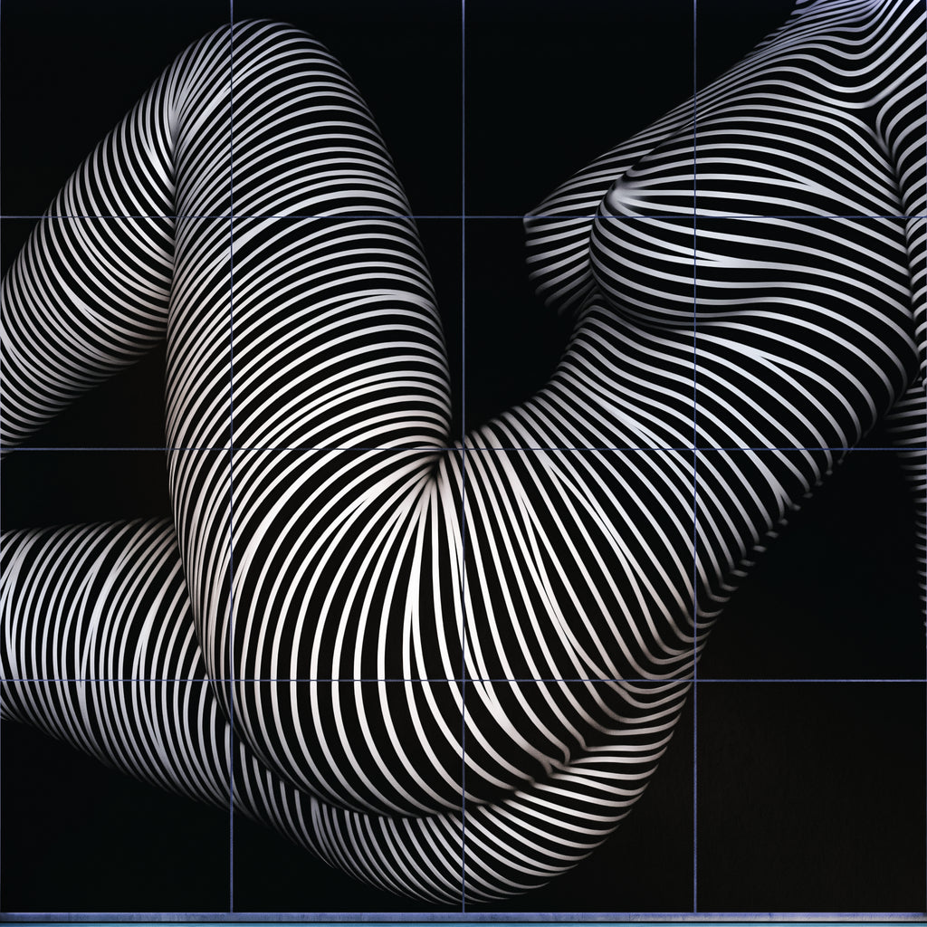 OLYMPIA | Hypnotic Reclined Female Op Art | Luxury Multi-Print Wall Art | 1-Of-1