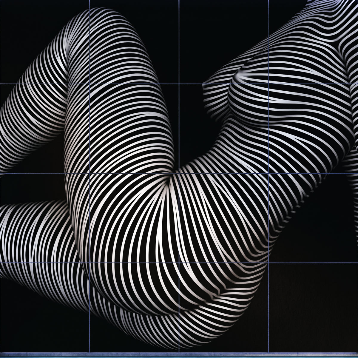 OLYMPIA | Hypnotic Reclined Female Op Art | Luxury Multi-Print Wall Art | 1-Of-1