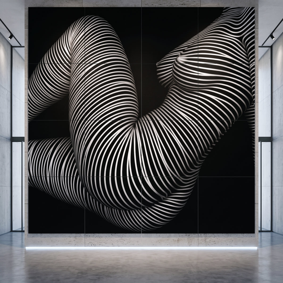 OLYMPIA | Hypnotic Reclined Female Op Art | Luxury Multi-Print Wall Art | 1-Of-1