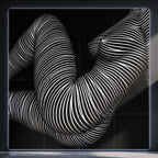 OLYMPIA | Hypnotic Reclined Female Op Art | Luxury Multi-Print Wall Art | 1-Of-1
