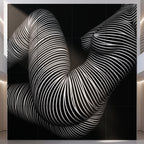 OLYMPIA | Hypnotic Reclined Female Op Art | Luxury Multi-Print Wall Art | 1-Of-1