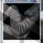 OLYMPIA | Hypnotic Reclined Female Op Art | Luxury Multi-Print Wall Art | 1-Of-1