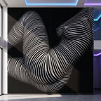 OLYMPIA | Hypnotic Reclined Female Op Art | Luxury Multi-Print Wall Art | 1-Of-1