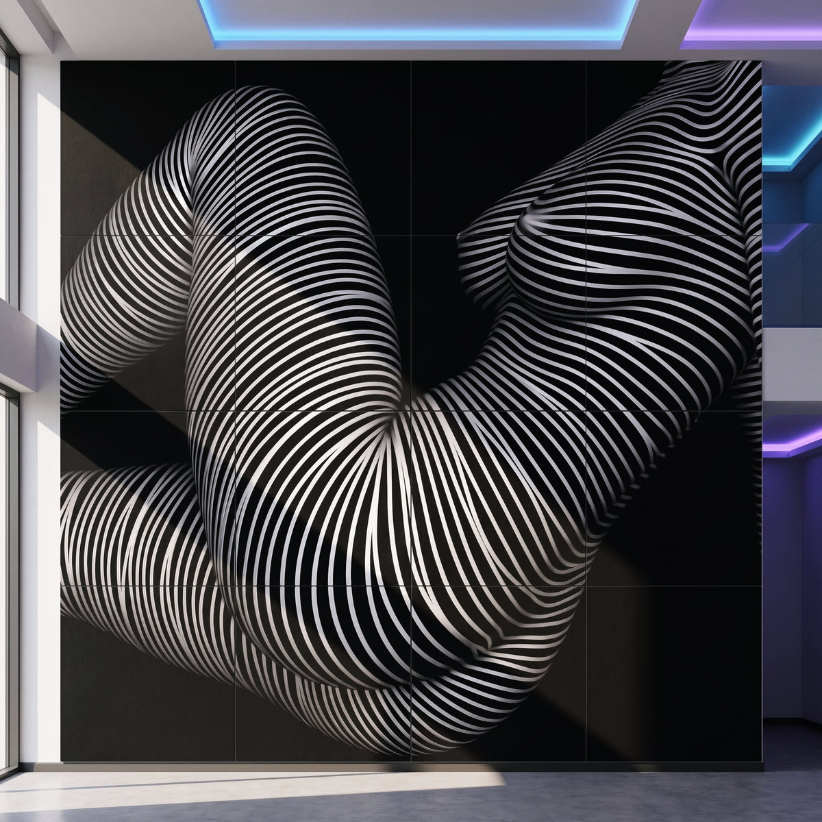 OLYMPIA | Hypnotic Reclined Female Op Art | Luxury Multi-Print Wall Art | 1-Of-1