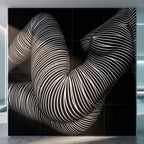 OLYMPIA | Hypnotic Reclined Female Op Art | Luxury Multi-Print Wall Art | 1-Of-1