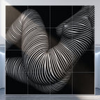 OLYMPIA | Hypnotic Reclined Female Op Art | Luxury Multi-Print Wall Art | 1-Of-1